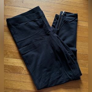 J.Crew Zipper Accent Ankle Length Black Leggings, Size XXL, NWT